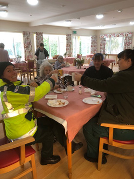 As the UK felt the force of the â€˜Beast from the Eastâ€™ last week, bringing snow, ice and strong winds, staff and residents at Martins House care home in Stevenage helped paramedics keep warm by offering them hot drinks, bacon sandwiches and a warm reception.
