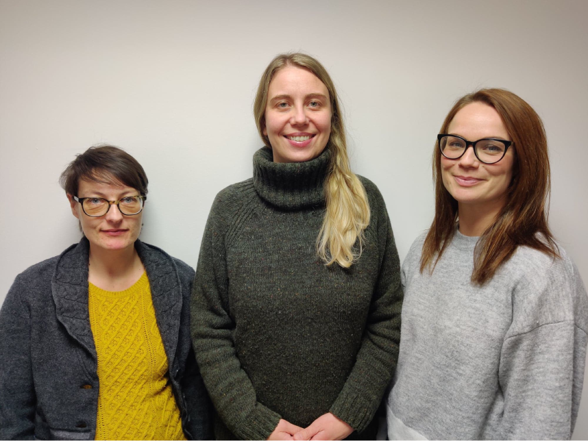 The Family Carer Support Service team. From L-R: Rhiannon Lawton, Kelly Jones, Emma Lewis