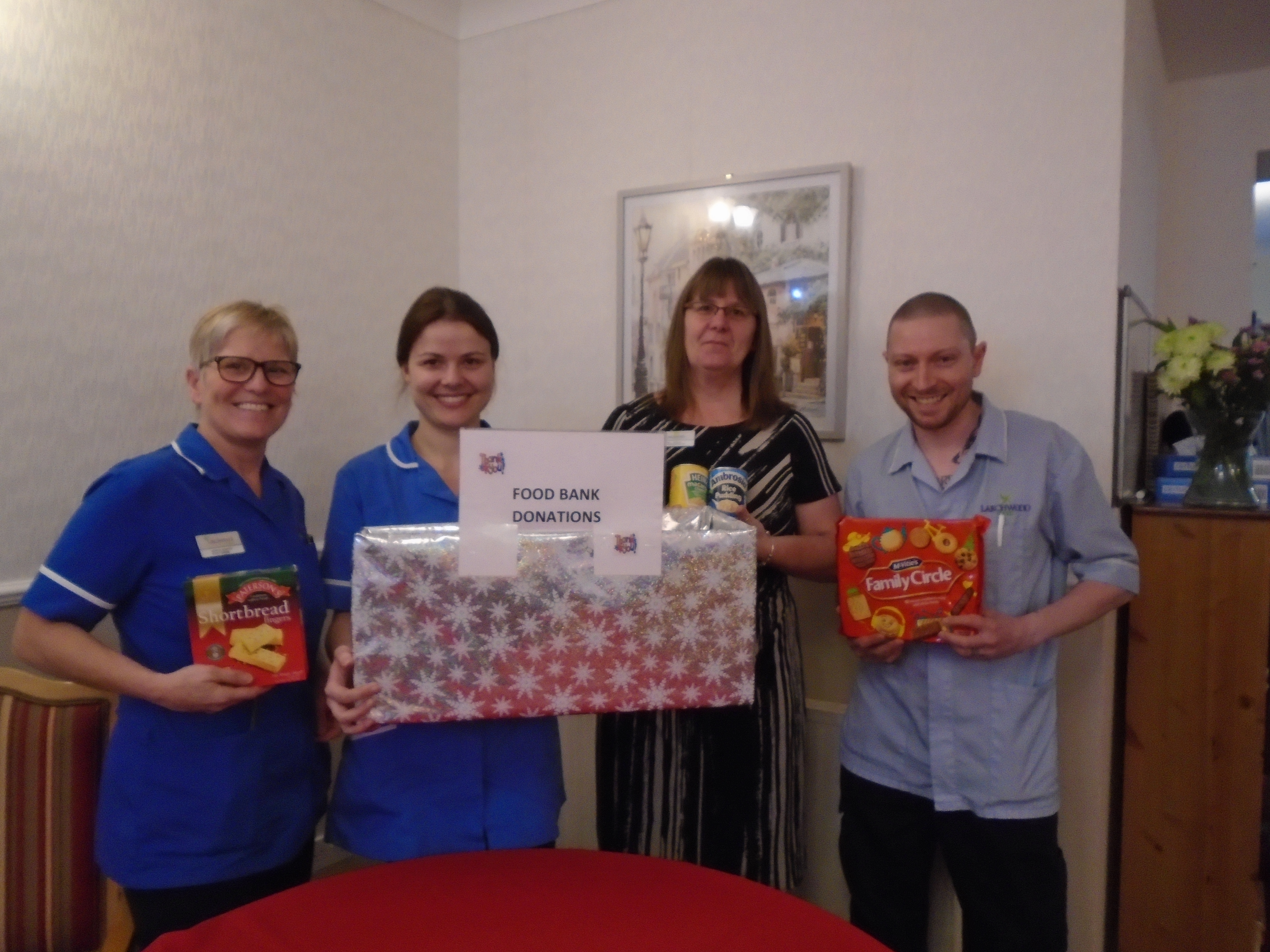 L-R Staff Nurse Monica Moffat, Senior Carer Kasia Rosol, Administrator Gill Rennie and Carer Robert Trelfa.