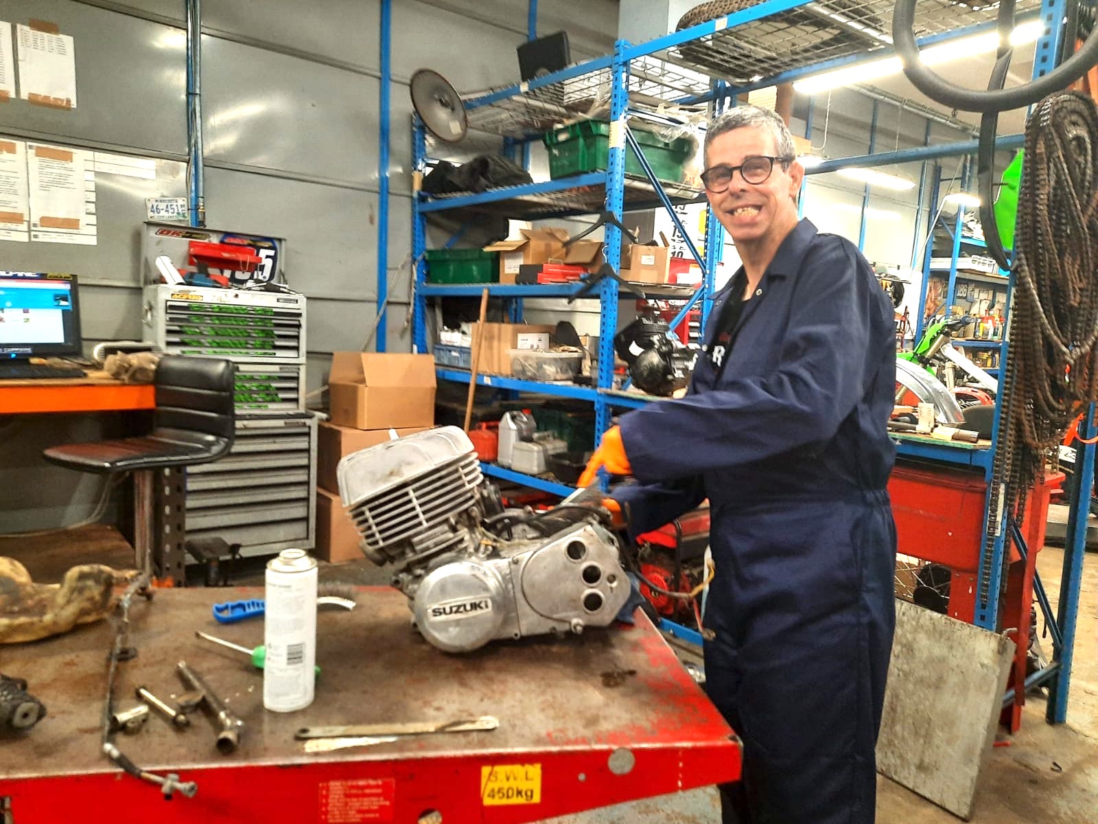 Motorbike enthusiast with a learning disability finds volunteer work at mechanics