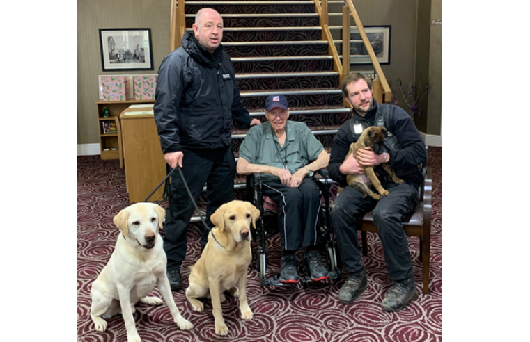 Birthday boy Gordon Gally was joined by Nottingham Police K-9 team to celebrate being 90 years young.