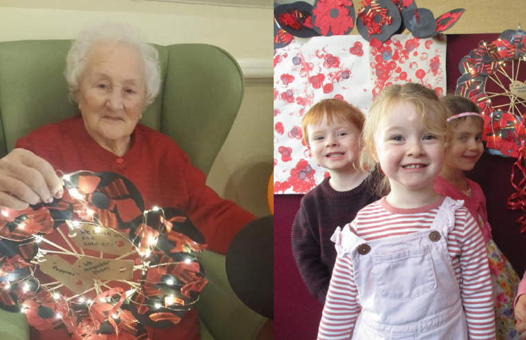 A care home in Croston has teamed up with its local pre-school to mark Remembrance Day in a COVID-safe way.