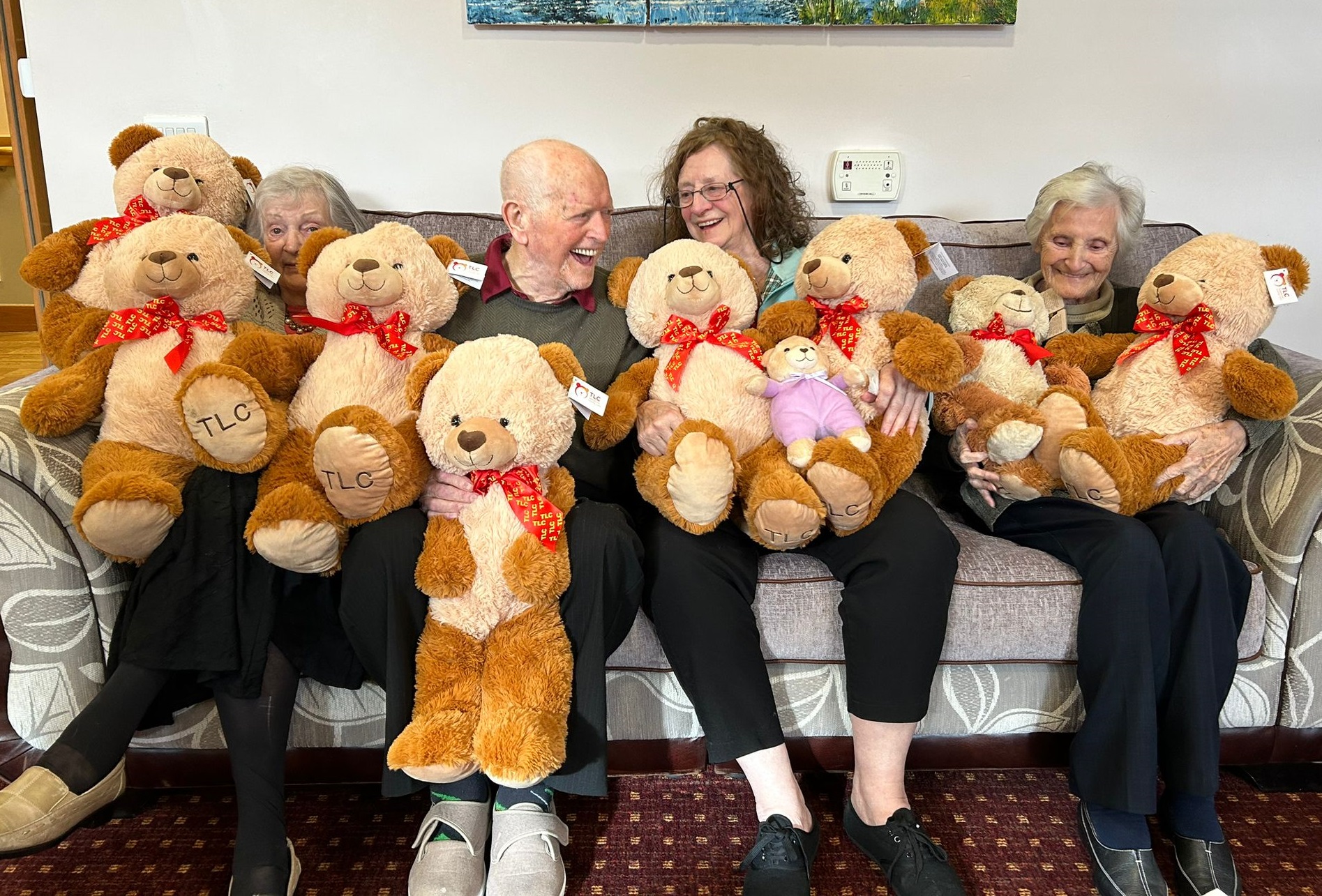 Residents at RMBI Care Co. Home Scarbrough Court delighted with their new Teddies for Loving Care (TLC) bears