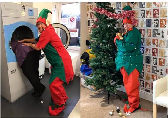 A care home team in Nottinghamshire has been taking turns to play the role of ‘elf on the shelf’, causing chaos around the home each day. A care home team in Nottinghamshire has been taking turns to play the role of ‘elf on the shelf’, causing chaos around the home each day.