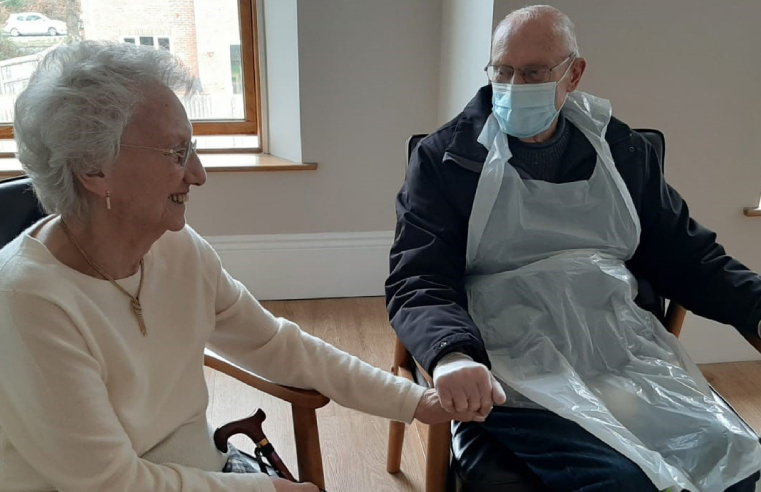 Emotional scenes at Royal Star & Garter's Surbiton home, as residents are reunited indoors with their loved ones.