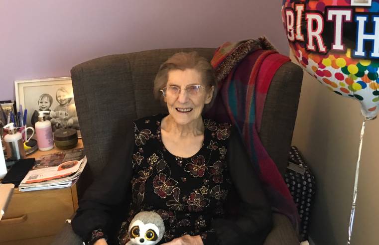 Ena Mitchell a Royal Star and Garter resident celebrates her 103rd birthday