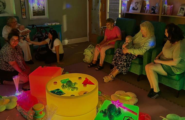 Bulwell care home residents and babies intergenerational sensory session