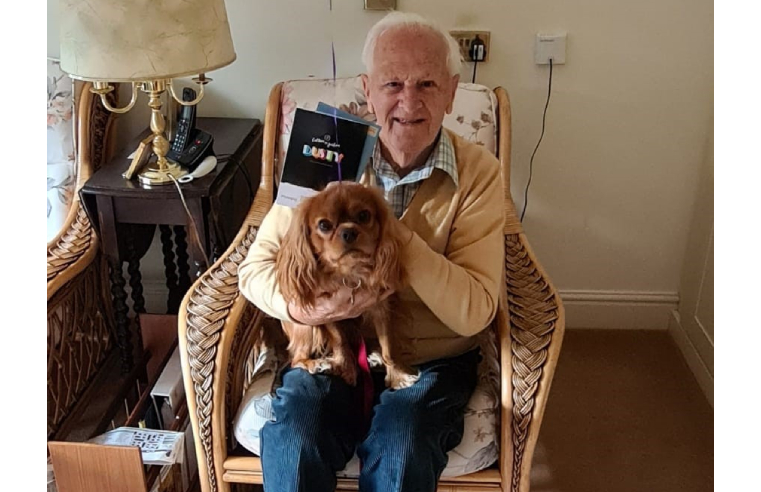 Colin and his beloved dog Rusty are all set to do 50 laps around their care home to raise money for Cancer Research.