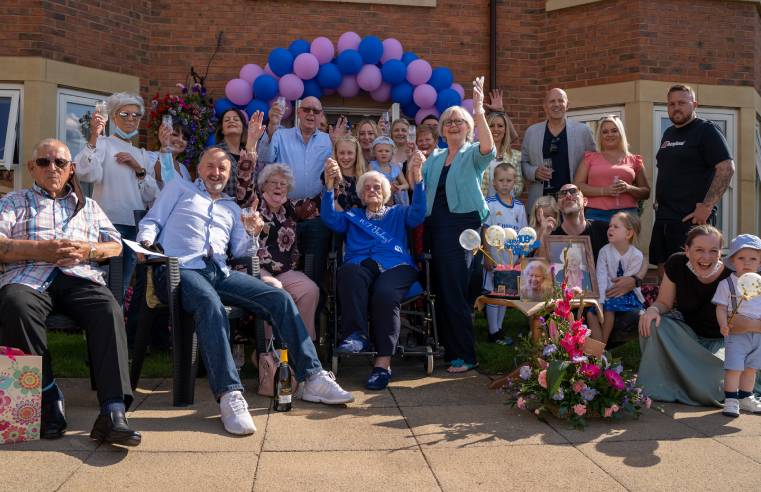 Olive Swanston Finlay Celebrates her 109th birthday with family at The Manor House in Whickham 