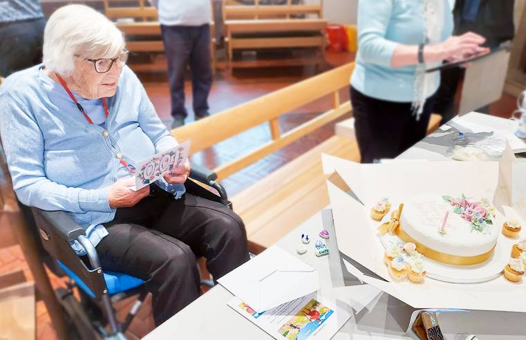 Betty Marlow celebrates 100 birthday at The Lawn residential care home in Alton.