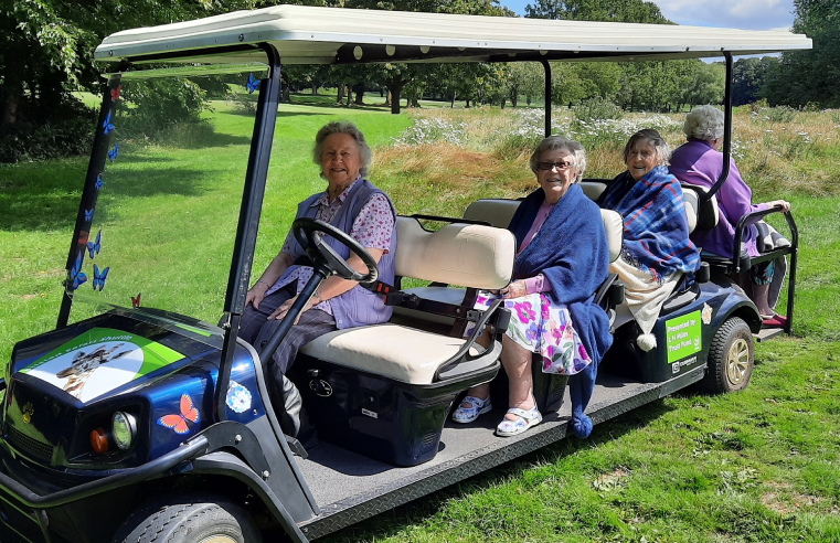 Residents at RMBI Care Co. Home Prince Edward Duke of Kent Court enjoying the new Stisted Safari. 